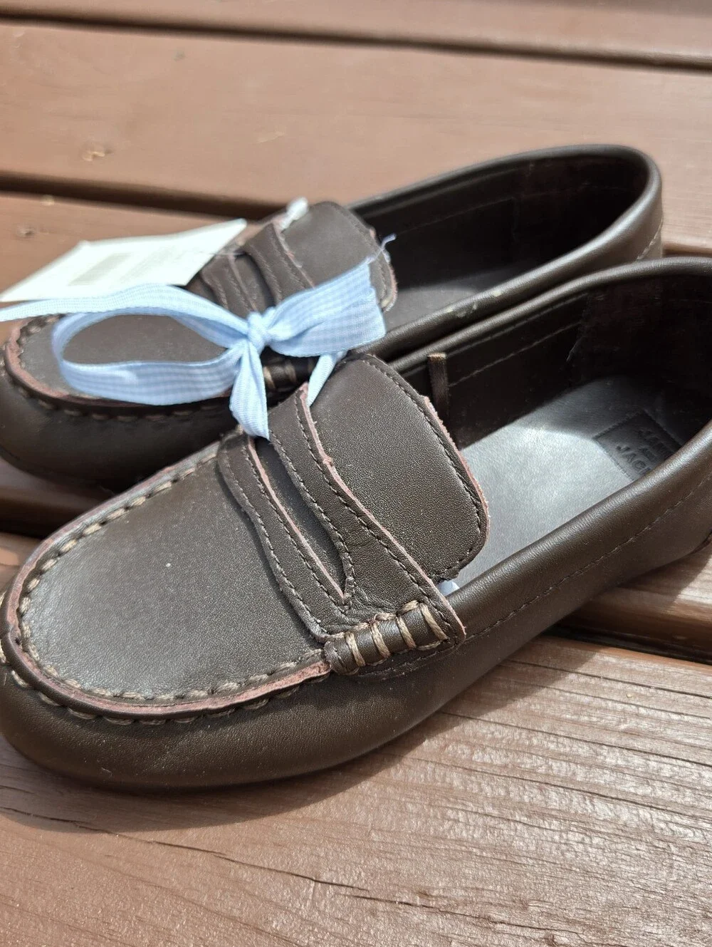 Janie And Jack Penny Loafers Brown Leather Size 11